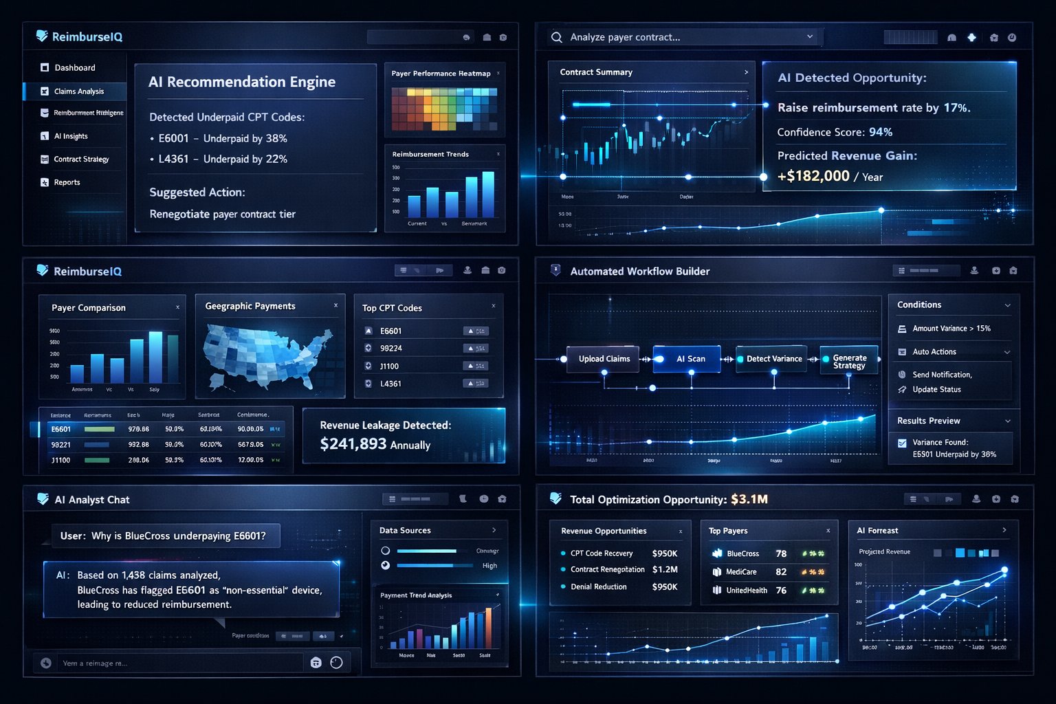 ReimburseIQ intelligence dashboard